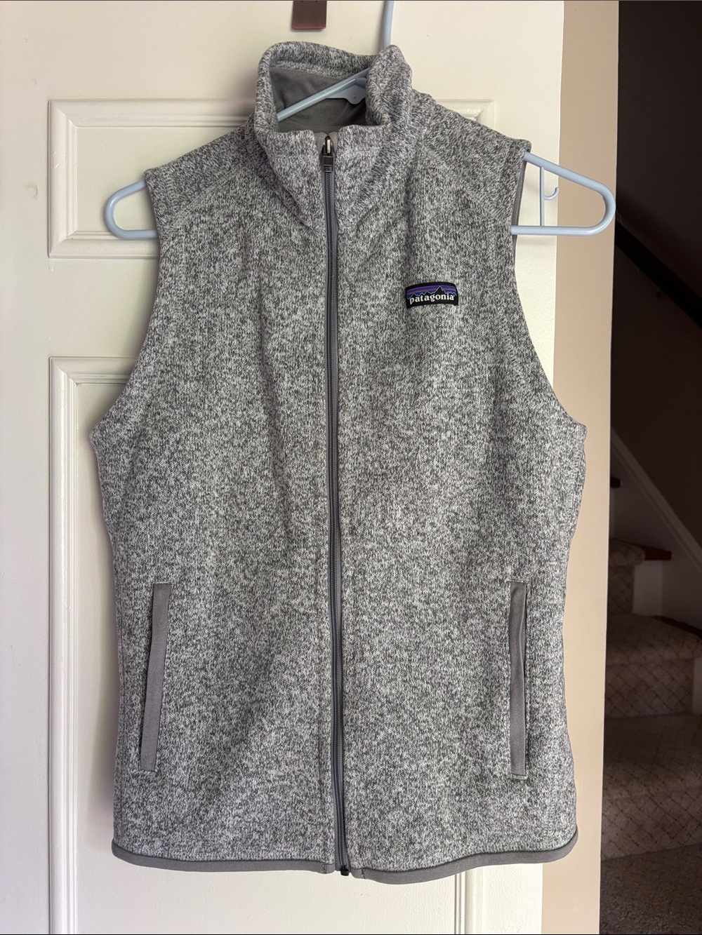 Patagonia Heather Gray Full-Zip Fleece Vest